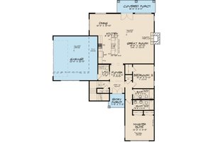Floor Plan - Main Floor for Contemporary House Plan #17-2590 - 2 bed, 2 bath