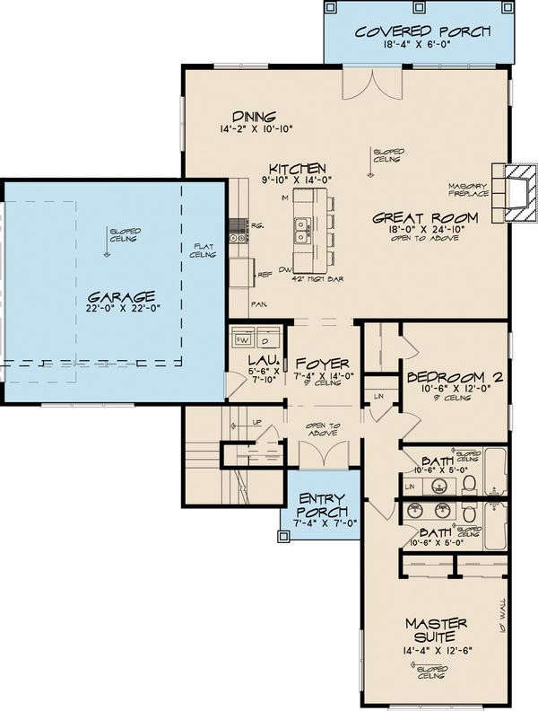 Contemporary Floor Plan - Main Floor Plan #17-2590