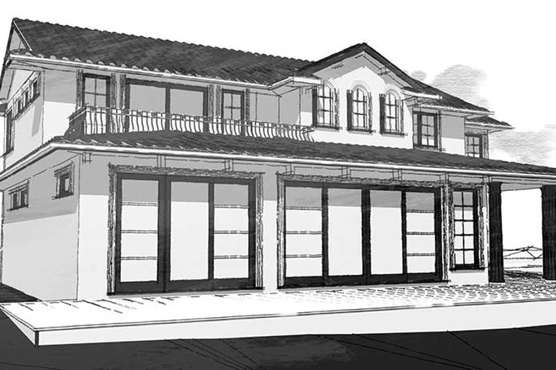 House Plan Design - Exterior - Other Elevation 2 for Mediterranean House Plan #1101-31 - 4 bed, 3.5 bath