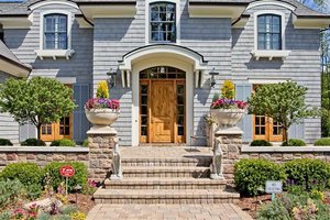 European style home, front entry