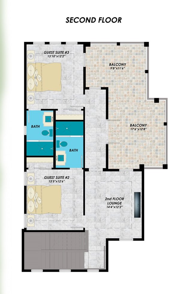 Modern Floor Plan - Upper Floor Plan #548-40