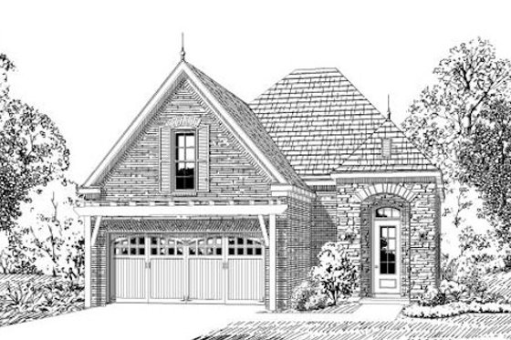 Exterior - Front Elevation for European House Plan #424-235 - 3 bed, 2 bath