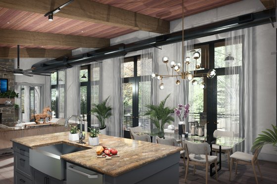 Interior - Kitchen 1 for Contemporary House Plan #120-293 - 3 bed, 3 bath