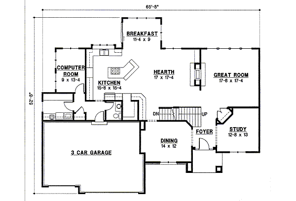 Traditional Floor Plan - Main Floor Plan #67-829