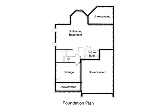 Floor Plan - Lower Floor for Bungalow House Plan #46-435 - 4 bed, 2.5 bath