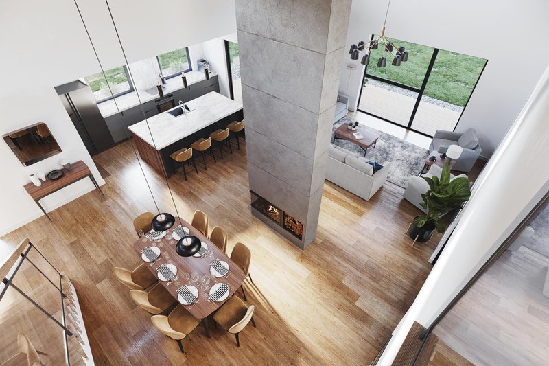 House Design - Interior - Family Room for Modern House Plan #924-23 - 4 bed, 3.5 bath