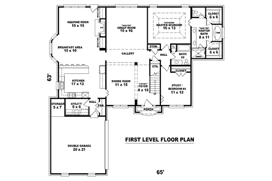 Floor Plan - Main Floor for European House Plan #81-1136 - 3 bed, 3 bath