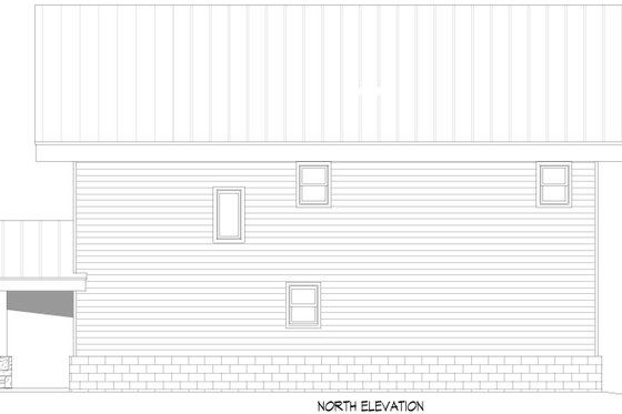 Exterior - Rear Elevation for Contemporary House Plan #932-1022 - 3 bed, 2.5 bath