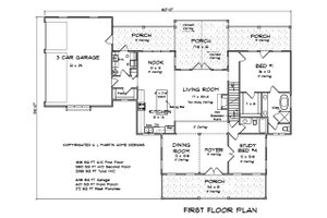 Floor Plan - Main Floor for Farmhouse House Plan #513-2206 - 4 bed, 4 bath