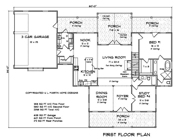 Farmhouse Floor Plan - Main Floor Plan #513-2206