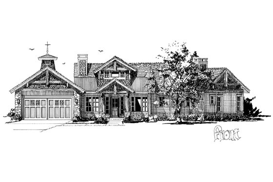 Exterior - Front Elevation 3 for Country House Plan #942-24 - 3 bed, 2.5 bath