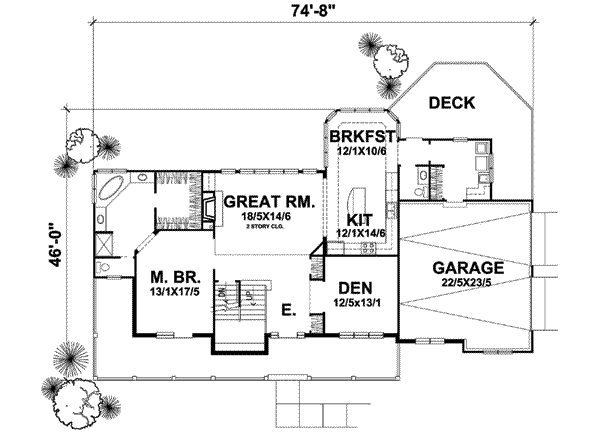 Farmhouse Floor Plan - Main Floor Plan #50-283