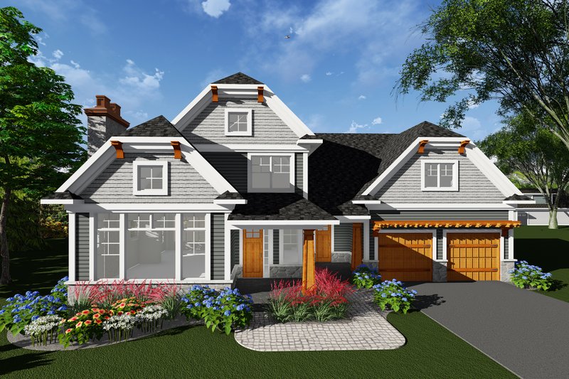 Dream House Plan - Craftsman Exterior - Front Elevation Plan #70-1276