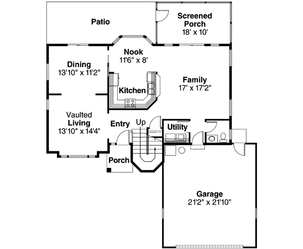House Plan Design - Mediterranean Floor Plan - Main Floor Plan #124-244