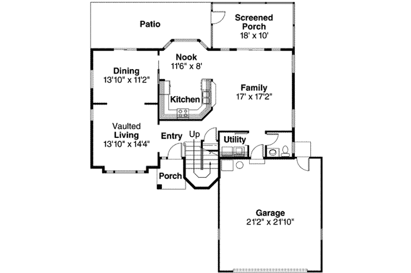House Plan Design - Floor Plan - Main Floor for Mediterranean House Plan #124-244 - 3 bed, 2.5 bath