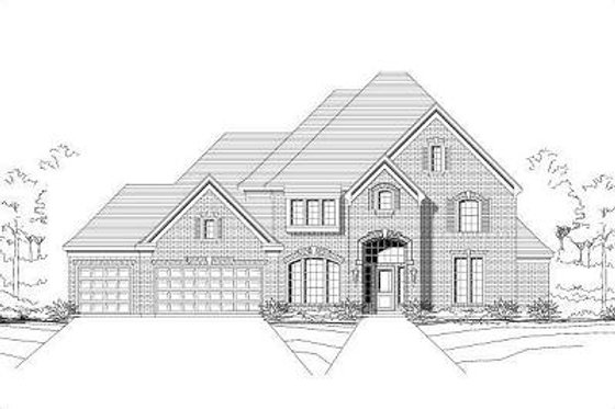 Exterior - Front Elevation for European House Plan #411-323 - 6 bed, 4 bath