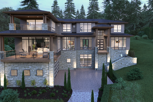 Exterior - Front Elevation 3 for Contemporary House Plan #1066-39 - 5 bed, 6 bath