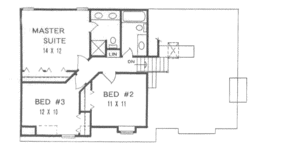 House Blueprint - Traditional Floor Plan - Upper Floor Plan #58-116