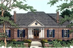 Southern Exterior - Front Elevation Plan #406-116