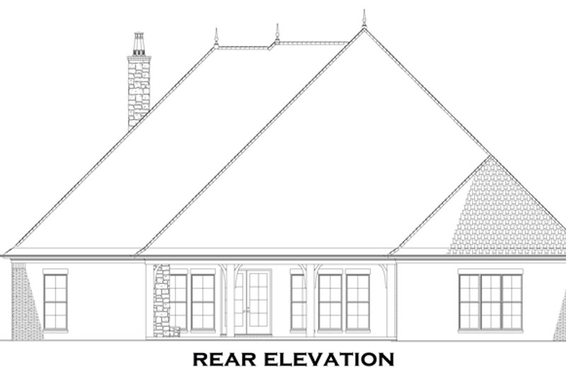 Home Plan - Exterior - Rear Elevation for Country House Plan #17-3342 - 4 bed, 3 bath