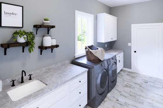 Interior - Laundry for Country House Plan #44-305 - 3 bed, 2 bath