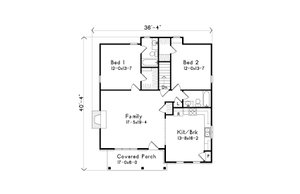 Floor Plan - Main Floor for Cottage House Plan #22-570 - 2 bed, 2 bath
