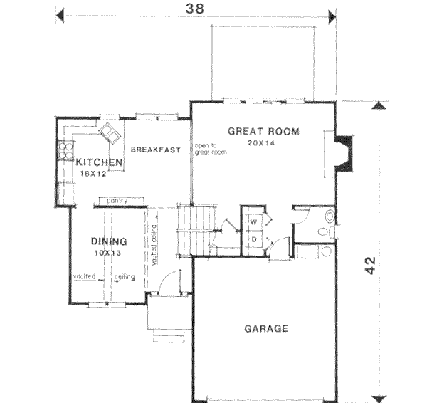 Home Plan - Traditional Floor Plan - Main Floor Plan #129-143
