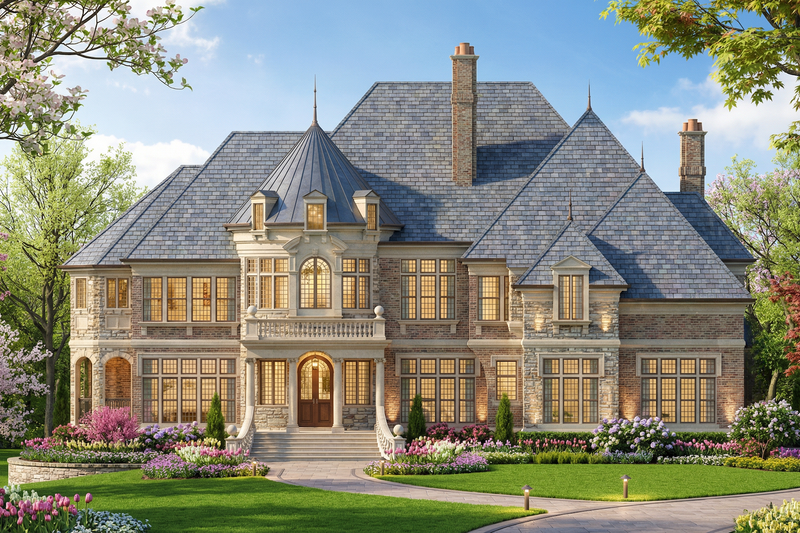 Dream House Plan - Exterior - Front Elevation 3 for European House Plan #119-204 - 5 bed, 4 bath