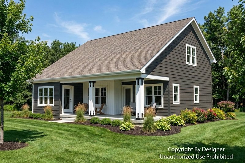 House Plan Design - Exterior - Rear Elevation for Farmhouse House Plan #51-1538 - 3 bed, 3.5 bath