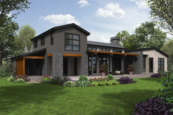 Exterior - Rear Elevation for Modern House Plan #48-694 - 3 bed, 2.5 bath