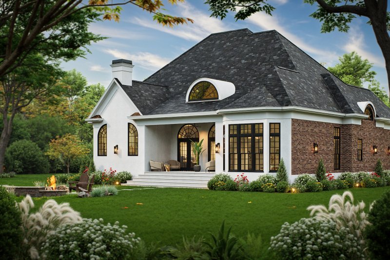 Home Plan - Exterior - Rear Elevation 1 for European House Plan #119-237 - 4 bed, 4 bath
