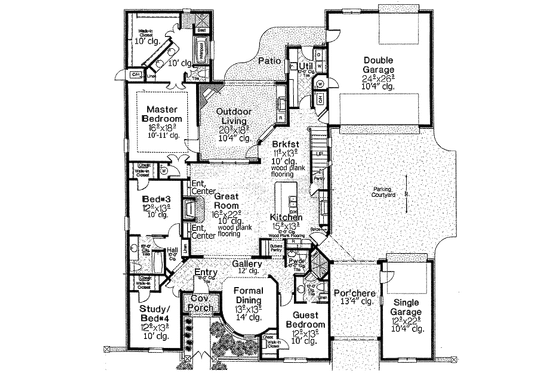 Floor Plan - Main Floor for European House Plan #310-686 - 4 bed, 4 bath