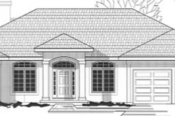 Exterior - Front Elevation for Mediterranean House Plan #67-767 - 6 bed, 4 bath