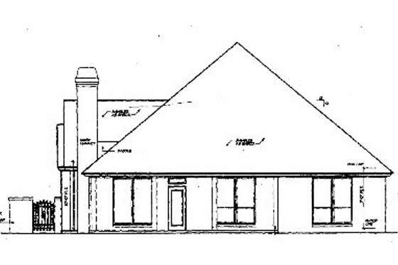 Exterior - Rear Elevation for Tudor House Plan #310-481 - 2 bed, 2 bath