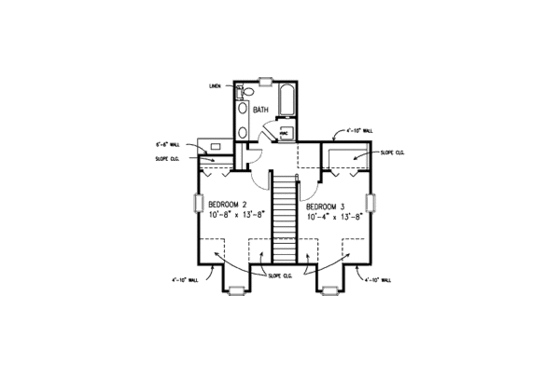 Floor Plan - Upper Floor for Tudor House Plan #410-284 - 3 bed, 2.5 bath