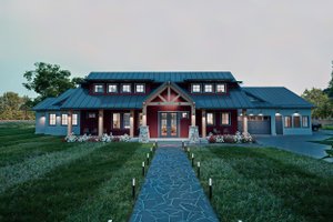 Barndominium Exterior - Front Elevation Plan #1101-22