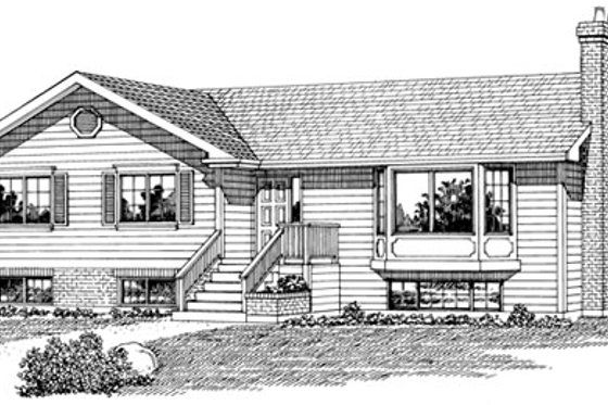 Exterior - Front Elevation for Ranch House Plan #47-242 - 3 bed, 2 bath