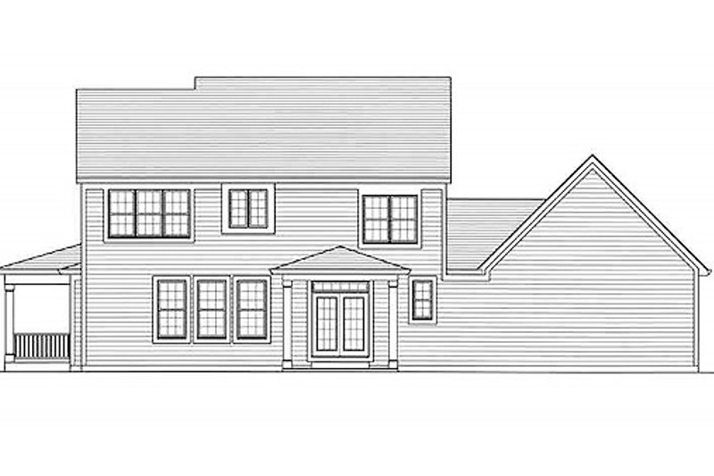 Architectural House Design - Exterior - Rear Elevation for Traditional House Plan #46-491 - 4 bed, 2.5 bath