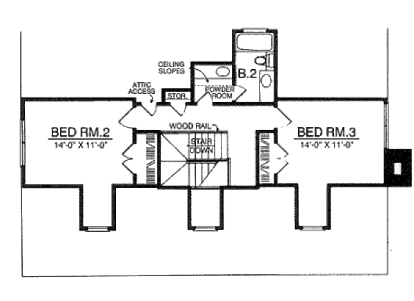 Architectural House Design - Farmhouse Floor Plan - Upper Floor Plan #40-163