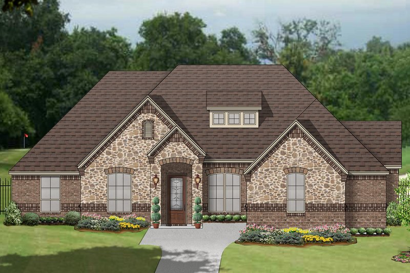 European Style House Plan - 3 Beds 3 Baths 2841 Sq/Ft Plan #84-608