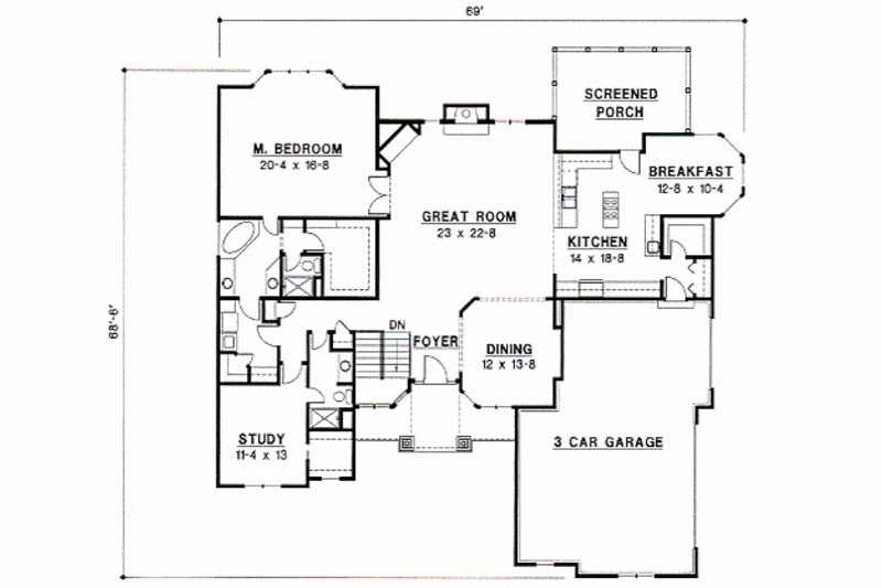 Mediterranean Style House Plan - 2 Beds 2 Baths 2384 Sq/Ft Plan #67-283 ...