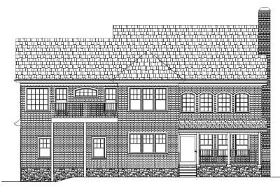 Exterior - Rear Elevation for Traditional House Plan #56-545 - 4 bed, 4 bath