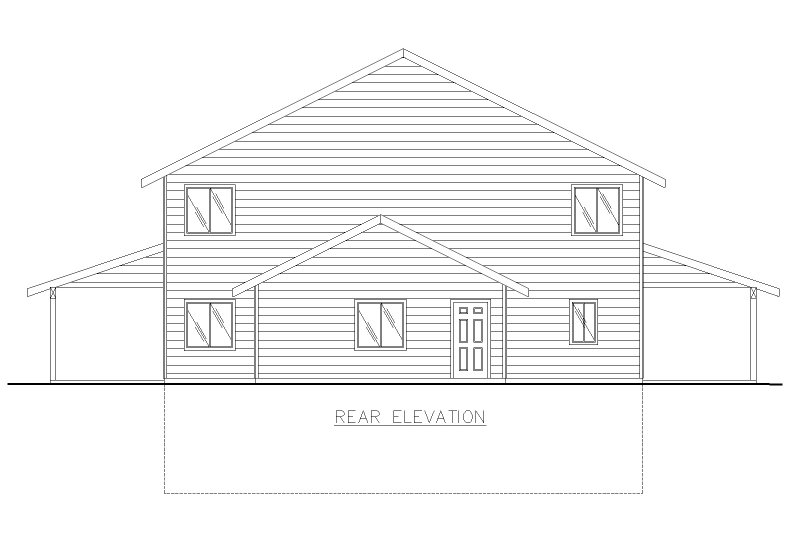 Home Plan - Exterior - Rear Elevation for Farmhouse House Plan #117-1061 - 3 bed, 3 bath