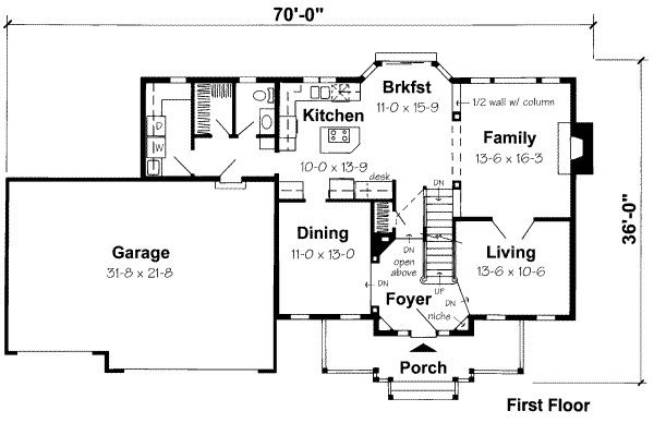 Traditional Floor Plan - Main Floor Plan #312-391