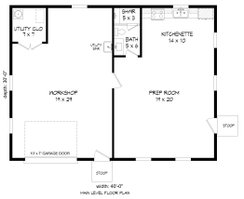 Floor Plan - Main Floor for Traditional House Plan #932-462, 1 bath