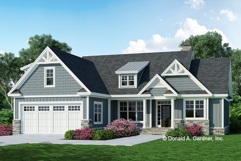 House Blueprint - Ranch Exterior - Front Elevation Plan #929-1150