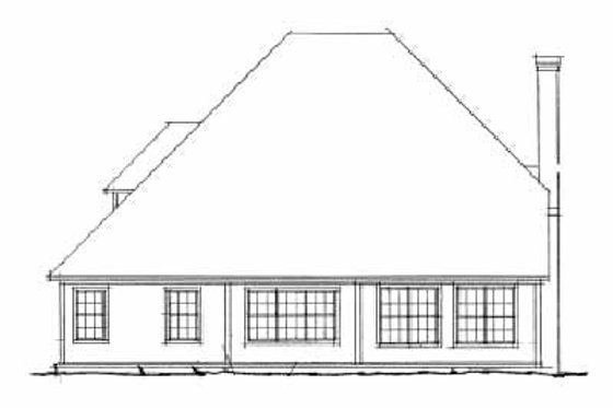 Exterior - Rear Elevation for Traditional House Plan #20-378 - 3 bed, 2.5 bath