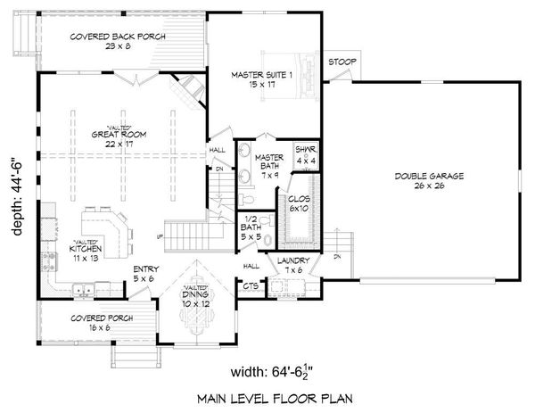 Architectural House Design - Southern Floor Plan - Main Floor Plan #932-97