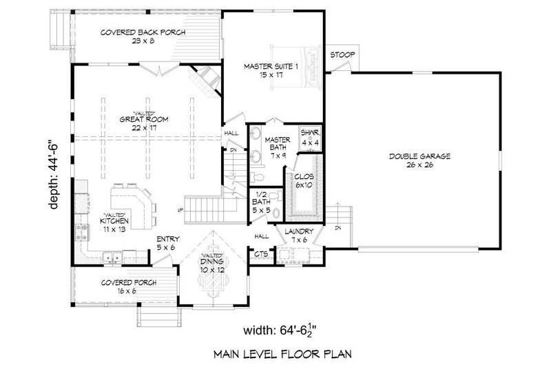 Dream House Plan - Floor Plan - Main Floor for Southern House Plan #932-97 - 3 bed, 2.5 bath