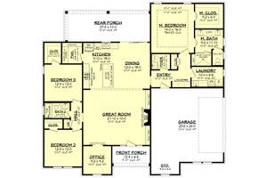 Floor Plan - Main Floor for Farmhouse House Plan #430-278 - 3 bed, 2.5 bath